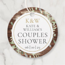 Casal Rustic Monograma Greenery Chá de casamento