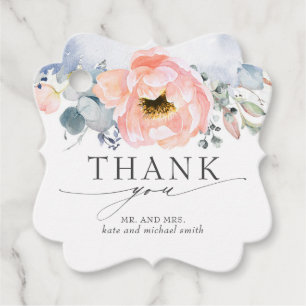 Etiquetas Para Lembrancinhas Casamento Azul De Peach Flower Obrigado