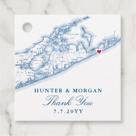 Etiquetas Para Lembrancinhas Casamento Azul do Mapa de Hamptons Montauk