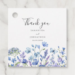 Etiquetas Para Lembrancinhas Casamento Blue Wildflower Watercolor