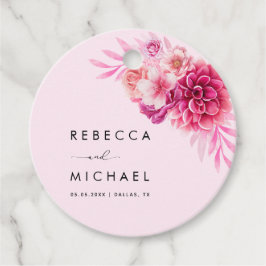 Etiquetas Para Lembrancinhas Casamento Botânico Flor Rosa Quente-Brilhante Vibr