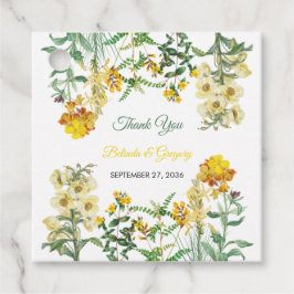 Etiquetas Para Lembrancinhas Casamento Botânico Floral Amarelo Vintage