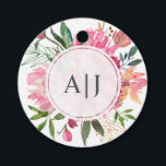 Etiquetas Para Lembrancinhas Casamento Botânico Floral Rosa Rubi<br><div class="desc">Casamento botânico floral de peônia rosa rubi com desenho de flores em aquarela pintadas em pêssego e rosa e folhagem verde exuberante contra um fundo branco. Basta adicionar suas iniciais de monograma elegantes. Perfeito para adicionar um toque pessoal chique aos seus presentes de casamento. Se precisar de ajuda ou produtos...</div>