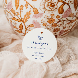 Etiquetas Para Lembrancinhas Casamento Cardíaco de Portão Azul Whimsical
