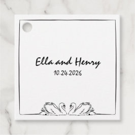Etiquetas Para Lembrancinhas Casamento Casual Swan, Manuscrito De Eterno Simple