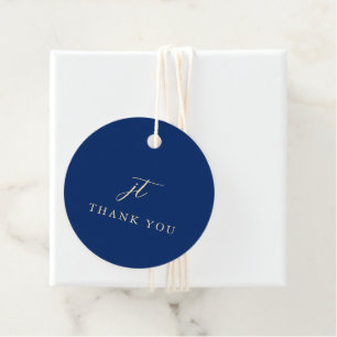 Etiquetas Para Lembrancinhas Casamento Clássico em Azul Marinho e Creme