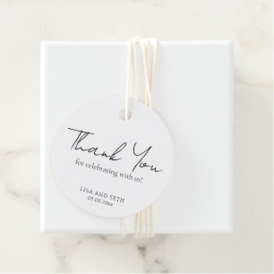 Etiquetas Para Lembrancinhas Casamento Clássico Preto e Branco Minimalista