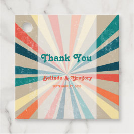 Etiquetas Para Lembrancinhas Casamento Colorido do Arco-Íris Sunburst