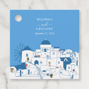 Etiquetas Para Lembrancinhas Casamento com a ilha grega de destino Santorini