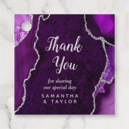Etiquetas Para Lembrancinhas Casamento com Agata Roxo e Prata Obrigado