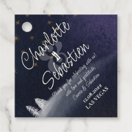 Etiquetas Para Lembrancinhas Casamento com Aquarela Moderna da Noite de Inverno