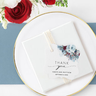 Etiquetas Para Lembrancinhas Casamento com Borgonha Azul Elegante e Casamento F
