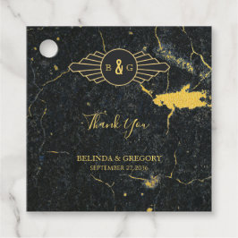 Etiquetas Para Lembrancinhas Casamento com Deco de Arte Marble Dourada Preta