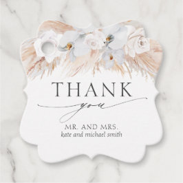 Etiquetas Para Lembrancinhas Casamento com Flores Brancas Pampas Grass Obrigado