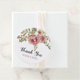 Etiquetas Para Lembrancinhas Casamento com flores de rosa aquarela empoeirada O