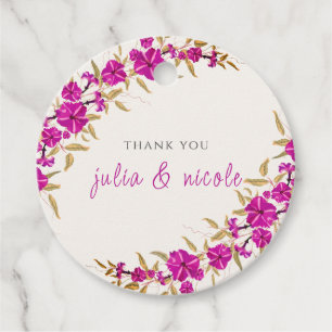 Etiquetas Para Lembrancinhas Casamento com Flores de Vinha de Trompete Selvagem