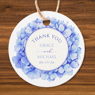 Etiquetas Para Lembrancinhas Casamento com Flores Elegante Blue Hydrangea Obrig