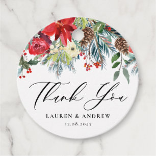 Etiquetas Para Lembrancinhas Casamento com Watercolor Winter Blooms Garland Obr