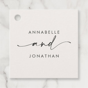 Etiquetas Para Lembrancinhas Casamento contemporâneo minimalista creme preto