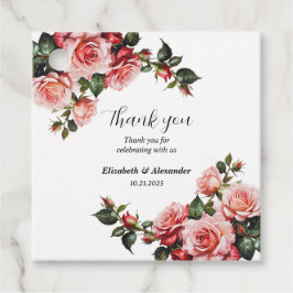 Etiquetas Para Lembrancinhas Casamento cor-de-rosa e rosas vermelhas