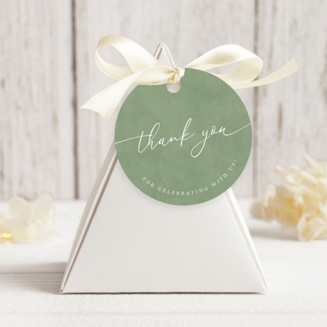 Etiquetas Para Lembrancinhas Casamento da Caligrafia Moderna Sage Green - Obrig (Criador carregado)