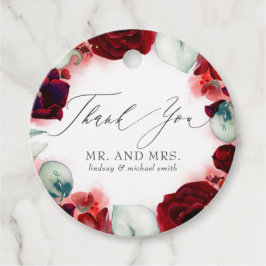 Etiquetas Para Lembrancinhas Casamento das Flores Vermelhas Burgundy Obrigado