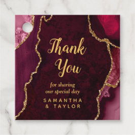 Etiquetas Para Lembrancinhas Casamento de Agatos Vermelho e Dourado Obrigado