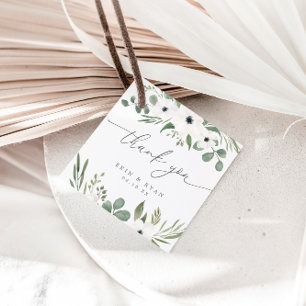 Etiquetas Para Lembrancinhas Casamento de Anêmonas Modernos e Eucalipto Verde D