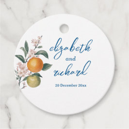 Etiquetas Para Lembrancinhas Casamento de Azulejos Azuis de Limão do Mediterrân