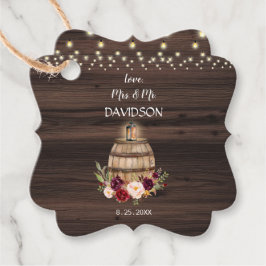 Etiquetas Para Lembrancinhas Casamento de Barn Floral de Barrel de Vinho Borgon