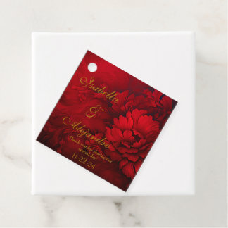 Etiquetas Para Lembrancinhas Casamento de Borgonha e Floral Vermelho
