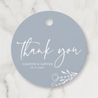 Casamento de Buquês Minimalista Dusty Blue Obrigad