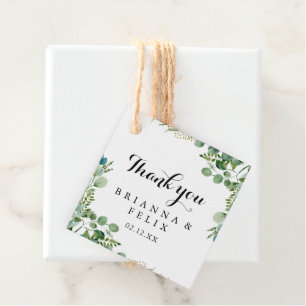Etiquetas Para Lembrancinhas Casamento de Caligrafia Botânica Eucalipto Verde