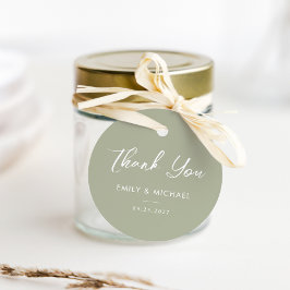 Etiquetas Para Lembrancinhas Casamento de Caligrafia Elegante Verde Sage