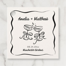 Etiquetas Para Lembrancinhas Casamento de Desenho de Mão Moderno e Whimsical