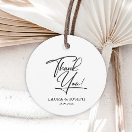 Etiquetas Para Lembrancinhas Casamento de Elegância Moderna Negra e Branca Obri