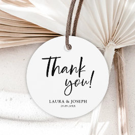 Etiquetas Para Lembrancinhas Casamento de Elegância Moderna Negra e Branca Obri