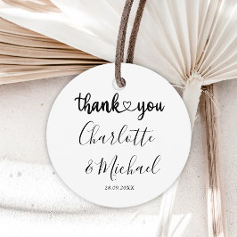 Etiquetas Para Lembrancinhas Casamento de Elegância Moderna Negra e Branca Obri