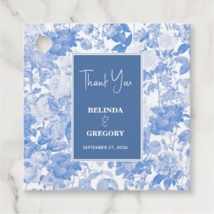 Etiquetas Para Lembrancinhas Casamento de Florais Botânicos de Cor Azul