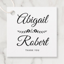 Etiquetas Para Lembrancinhas Casamento de flores brancas e pretas elegantes