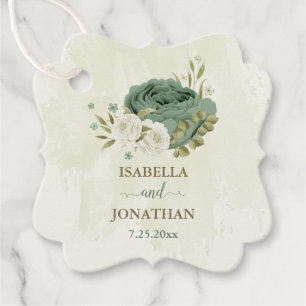 Etiquetas Para Lembrancinhas casamento de flores brancas verdes sage