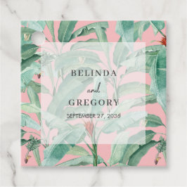 Etiquetas Para Lembrancinhas Casamento de Folhas de Palmeira de Banana Tropical