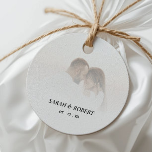 Etiquetas Para Lembrancinhas Casamento de Foto Branca Simples de Ombre