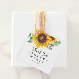 Etiquetas Para Lembrancinhas Casamento de Girassol Amarelo Moderno