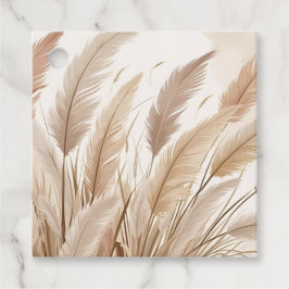 Etiquetas Para Lembrancinhas Casamento de Grama de Pampas Bege Boho