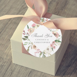 Etiquetas Para Lembrancinhas Casamento de Jardim com Floral Rosa Elegante em Ro