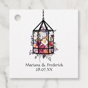Etiquetas Para Lembrancinhas Casamento de Jardim Terrário Floral Pastel Rústico