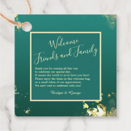 Etiquetas Para Lembrancinhas Casamento de joias de ouro verde-esmeralda