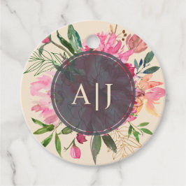 Etiquetas Para Lembrancinhas Casamento de Marfim Botânico Floral de Ruby Pink P