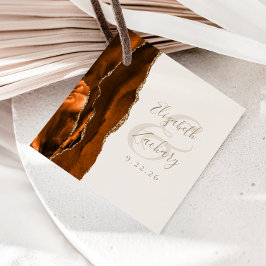 Etiquetas Para Lembrancinhas Casamento de marfim Dourado Laranja Queimado com S